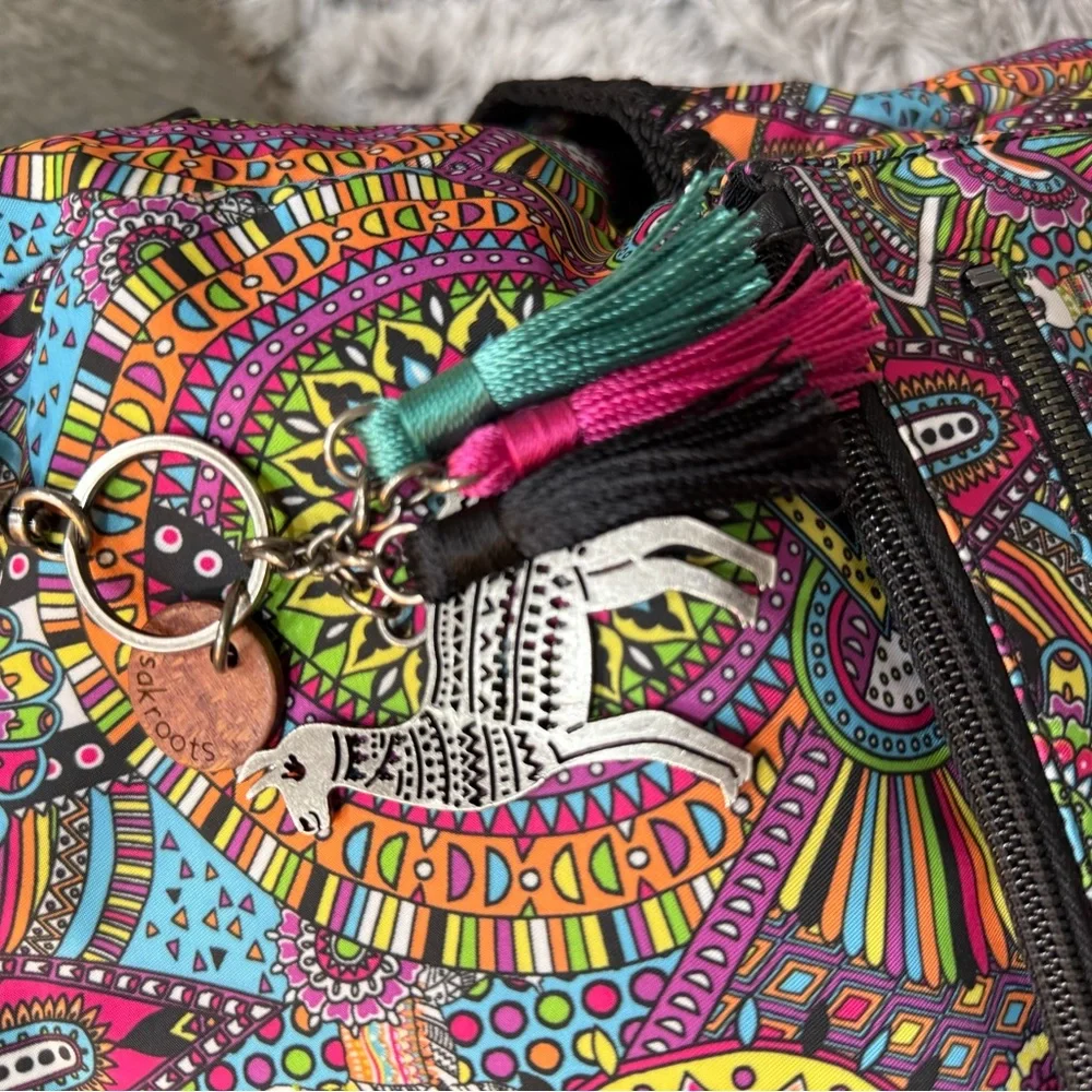 The Sak Blue and Orange Backpack with Bohemian Patterns - Picture 5 of 6